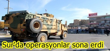 Diyarbakır'ın Sur ilçesinde operasyonlar sona erdi