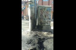 Batman'da İpragaz Mahallesi'nde yakılan trafo vatandaşlar tarafından söndürüldü