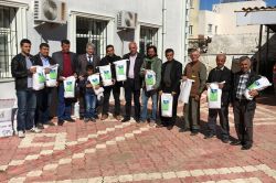 Çiftçilere bordo bulamacı dağıtıldı