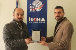 İLKHA'ya teşekkür plaketi