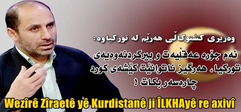 Wezîrê Zîraetê yê Kurdistanê ji ÎLKHAyê re axivî