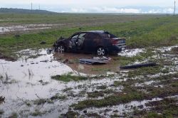 Yoldan çıkan araç takla attı: 2 yaralı