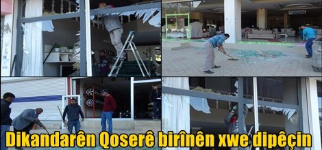 Dikandarên Qoserê birînên xwe dipêçin