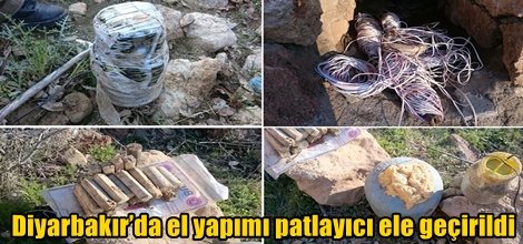 Diyarbakır’ın Dicle ilçesinde el yapımı patlayıcı ele geçirildi video foto