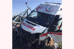 Hasta almaya giden ambulans kaza yaptı