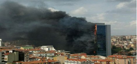 Polat Tower'da büyük yangın video-foto