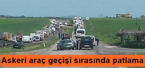 Askeri araç geçişi sırasında patlama