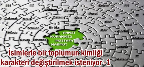 İsimlerle bir toplumun kimliği-karakteri değiştirilmek isteniyor -1