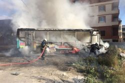 Bursa’da özel halk otobüsü kundaklandı