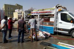 Çınar'da seyir halindeki kamyonet alev aldı video-foto