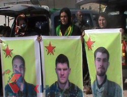 Menbic’te öldürülen YPG’li ABD vatandaşları için tören