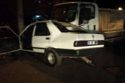 Su tankeri otomobile çarptı: 1 yaralı