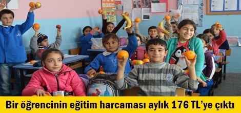 Bir öğrencinin eğitim harcaması aylık 176 TL’ye çıktı