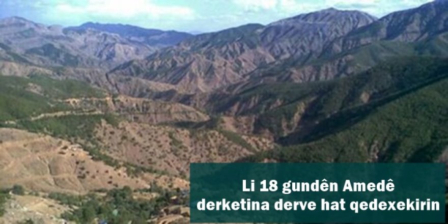 Li 18 gundên Amedê derketina derve hat qedexekirin