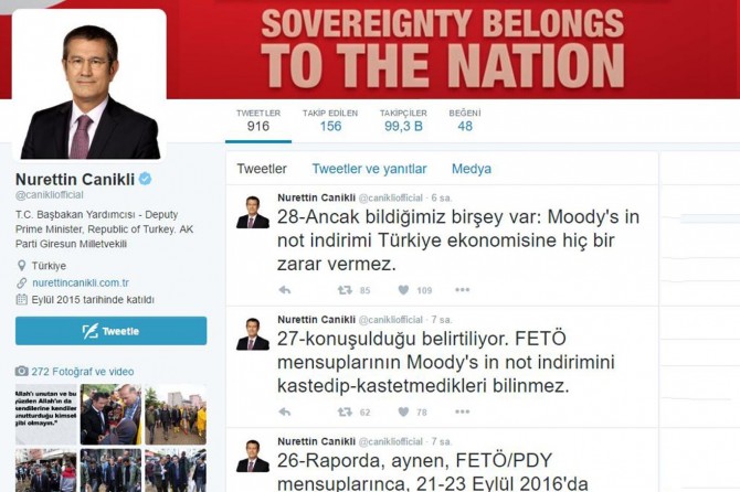 Moody's'in Türkiye notunu düşürmesi FETÖ'nün işi mi?