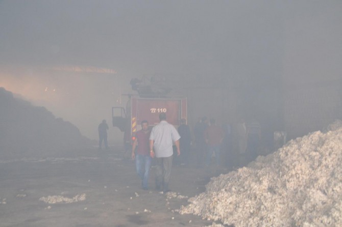 Viranşehir'de pamuk fabrikasında yangın