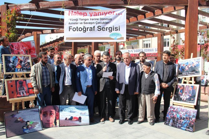 Halep'teki katliamlar Van'da tel’in edildi