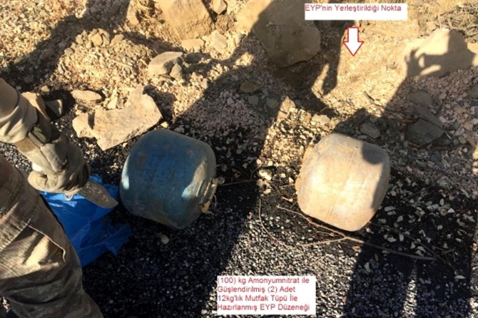 Dicle Kırkpınar mevkiinde ele geçirilen patlayıcı imha edildi