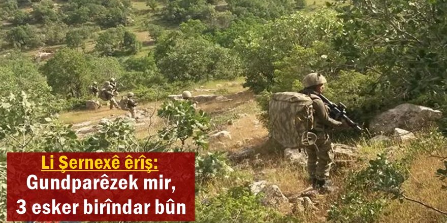 Li Şernexê êrîş: Gundparêzek mir, 3 esker birîndar bûn