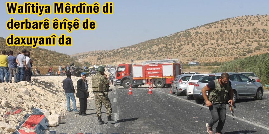 Walîtiya Mêrdînê di derbarê êrîşê de daxuyanî da