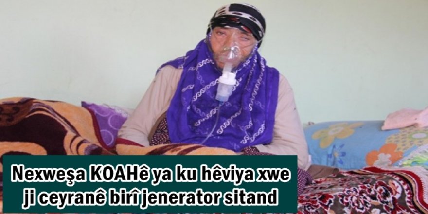 Nexweşa KOAHê ya ku hêviya xwe ji ceyranê birî jenerator sitand