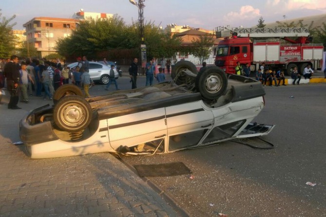 Batman’da Kontrolden çıkan otomobil takla attı: 1 yaralı