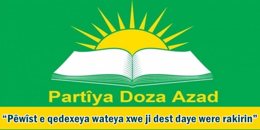 Pêwîst e qedexeya wateya xwe ji dest daye were rakirin