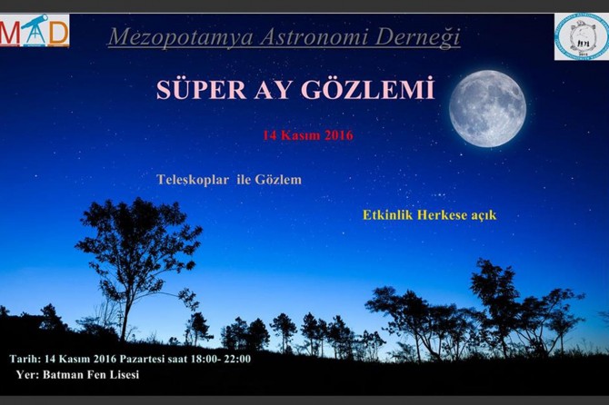 Batman'da yarın süper ay gözlemi yapılacak