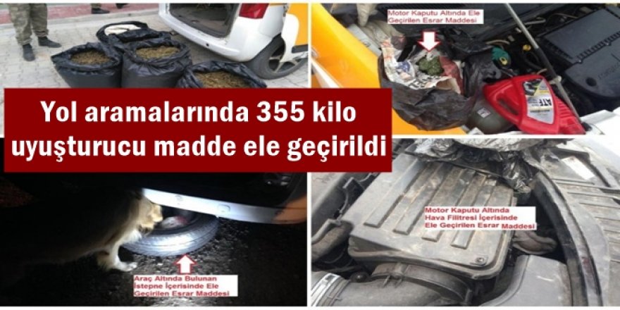 Diyarbakır’da yol aramalarında 355 kilo uyuşturucu madde ele geçirildi
