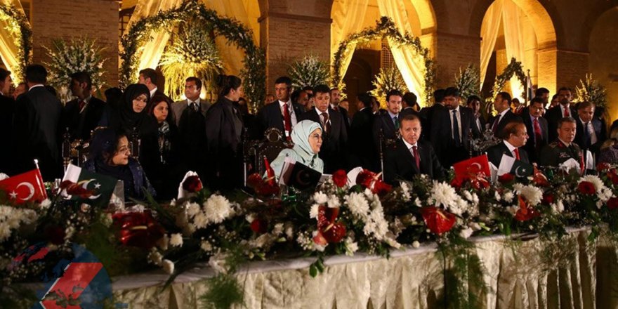 Pakistan Başbakanı Şerif, Cumhurbaşkanı Erdoğan onuruna yemek verdi
