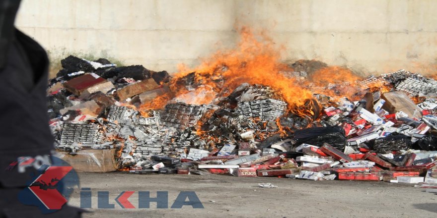 500 bin paket kaçak sigara imha edildi