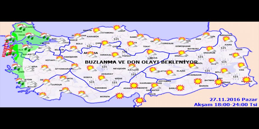 Meteorolojiden buzlanma ve don uyarısı