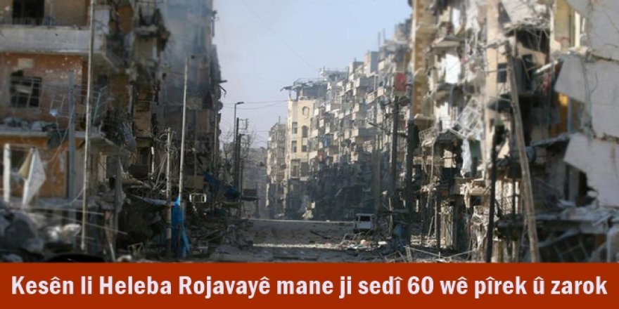 Kesên li Heleba Rojavayê mane ji sedî 60 wê pîrek û zarok