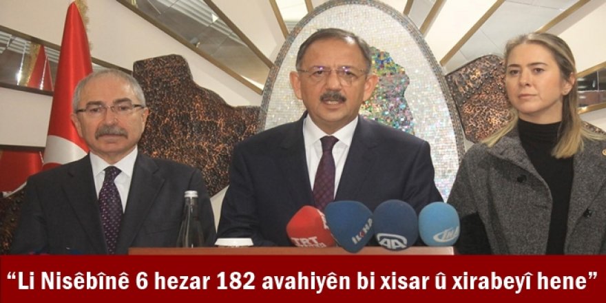 “Li Nisêbînê 6 hezar 182 avahiyên bi xisar û xirabeyî hene”