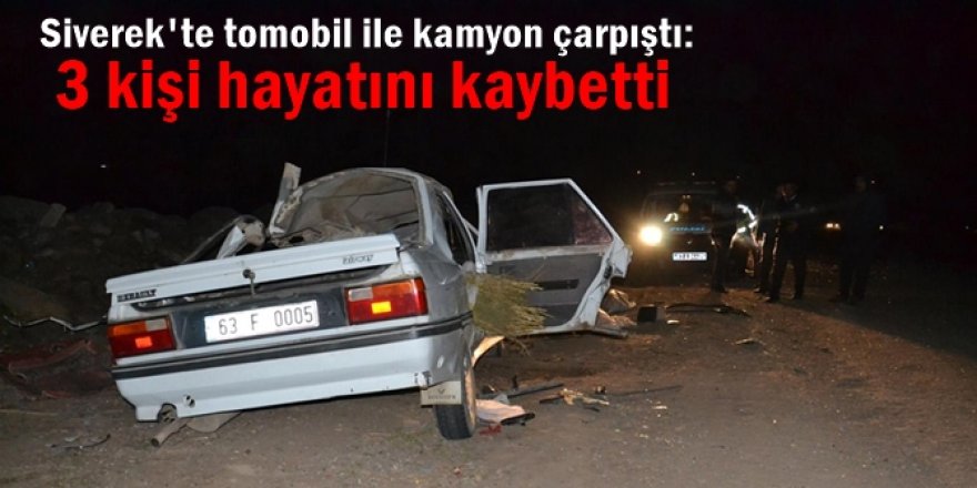 Otomobil ile kamyon çarpıştı: 3 kişi hayatını kaybetti