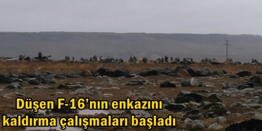 Düşen F-16’nın enkazını kaldırma çalışmaları başladı