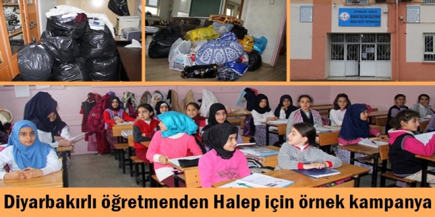 Diyarbakırlı öğretmenden Halep için örnek kampanya