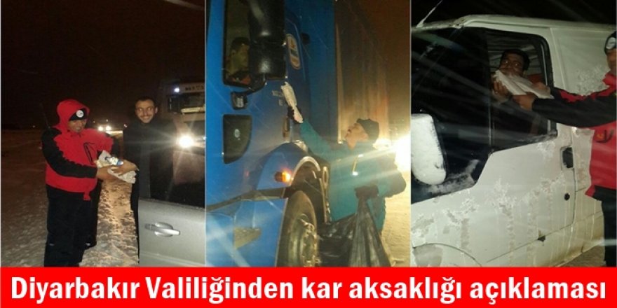 Diyarbakır Valiliğinden kar aksaklığı açıklaması