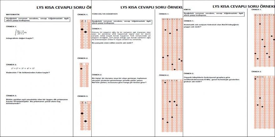 ÖSYM açık uçlu soru örneklerini yayımladı