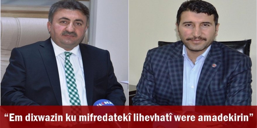 “Em dixwazin ku mifredatekî lihevhatî were amadekirin”