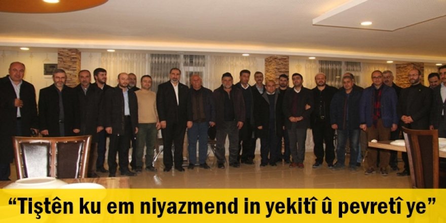 “Tiştên ku em niyazmend in yekitî û pevretî ye”