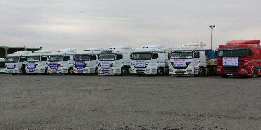 Şanlıurfa'dan Haleplilere 23 TIR yardım gönderildi
