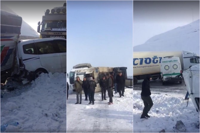 Li Êlihê ji ber cemedê qezaya zincîrî pêk hat: Birîndar hene
