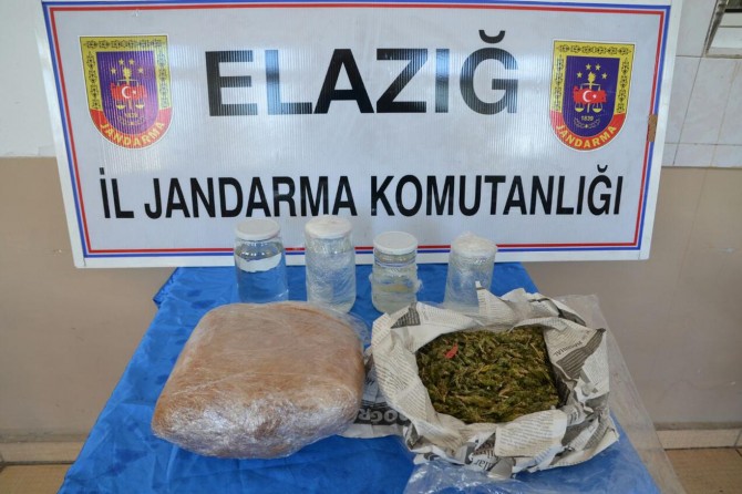 Elazığ Maden'de 2 kilo esrar ele geçirildi