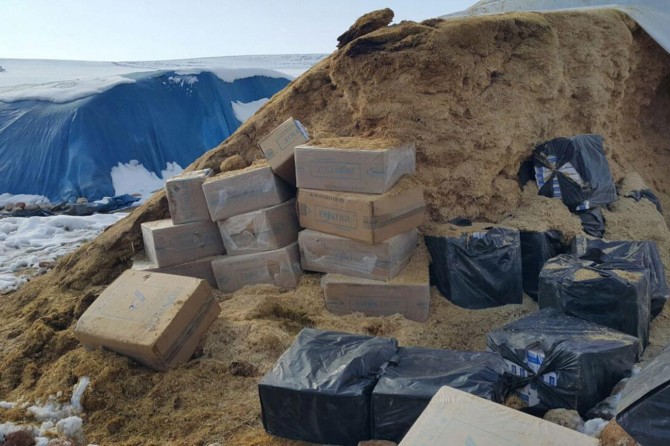 Di nav kayê de 11 hezar pakêt cixareyên qeçax hat bidestxistin