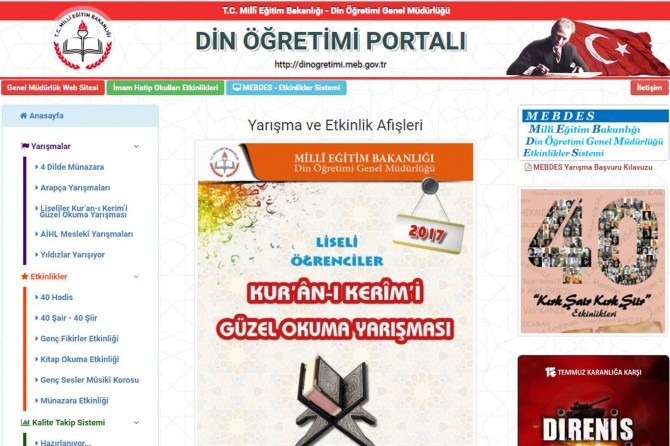 MEB'in "Din Öğretimi Portalı" yayın hayatına başladı
