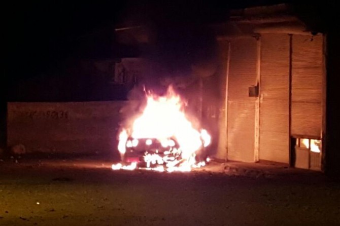 Yanan otomobil kullanılamaz hale geldi