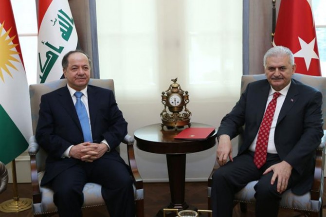 Başbakan Yıldırım, Mesut Barzani ile görüştü