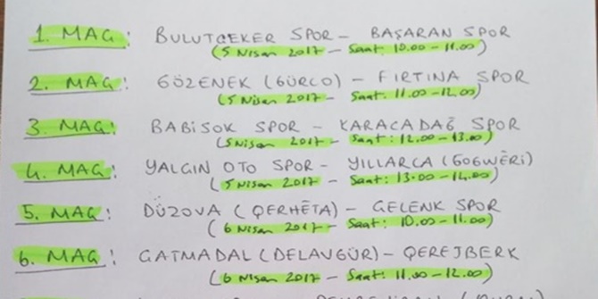 Turnuva rakipleri ve maç tarihleri belirlendi