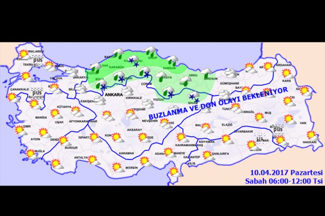 Meteorolojiden buzlanma ve don uyarısı